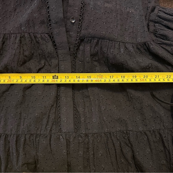 Black Eyelet Long Sleeve Dress - Picture 5 of 6